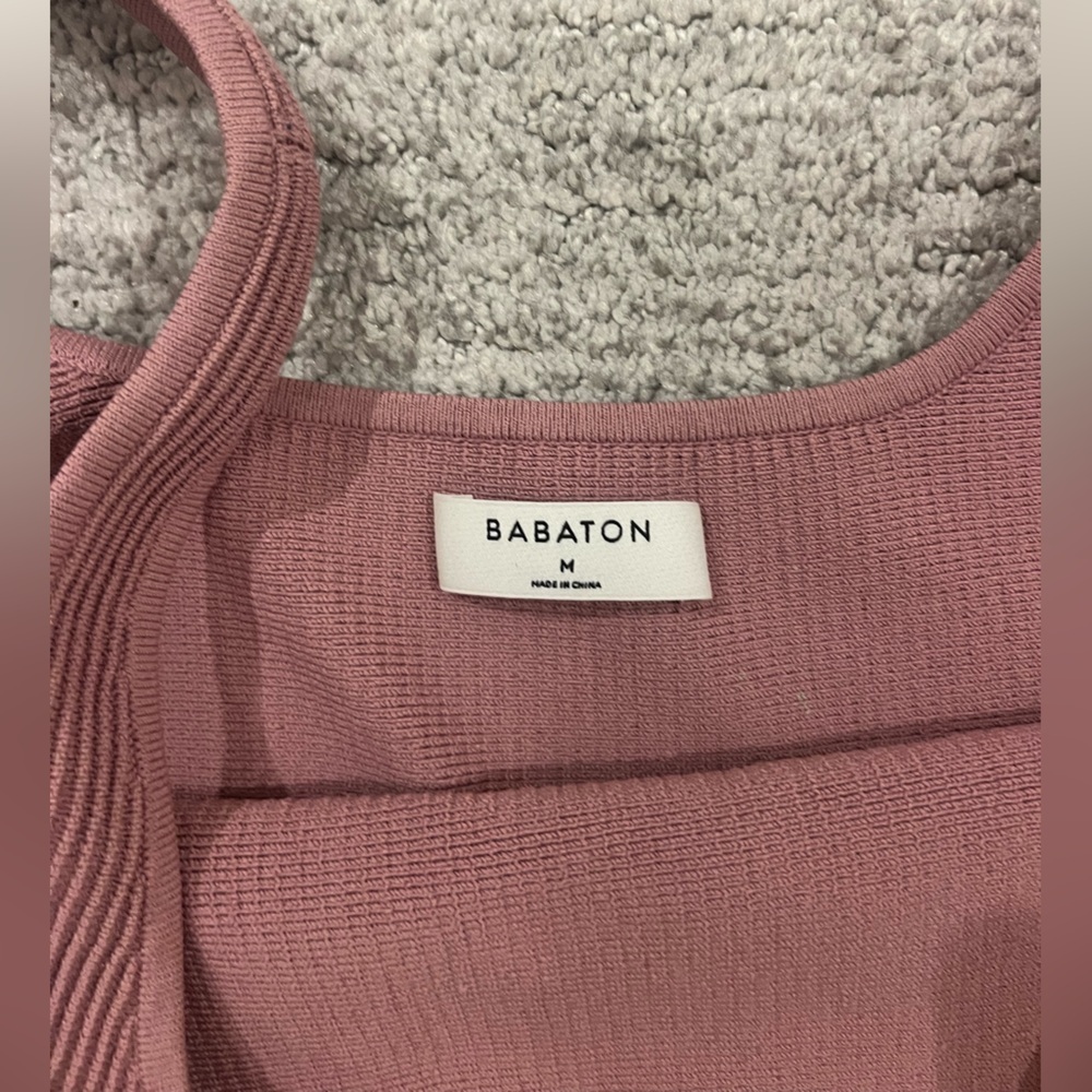 Babaton Pink Ribbed Women's Top - Picture 3 of 3